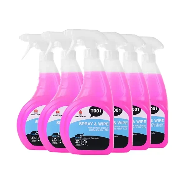 Spray & Wipe hard-surface cleaner, 6 × 750 mL