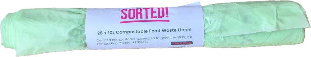 Industrially compostable food-waste liners - 10 L, roll of 26