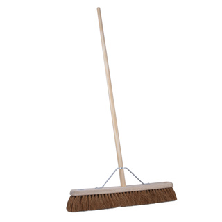 Soft wooden sweeping brush — 24 inch, with handle