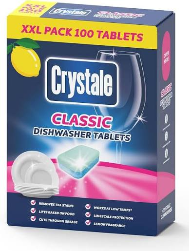Crystale dishwasher tablets, 100 pack