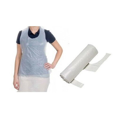 White disposable aprons on a roll, 200 pack