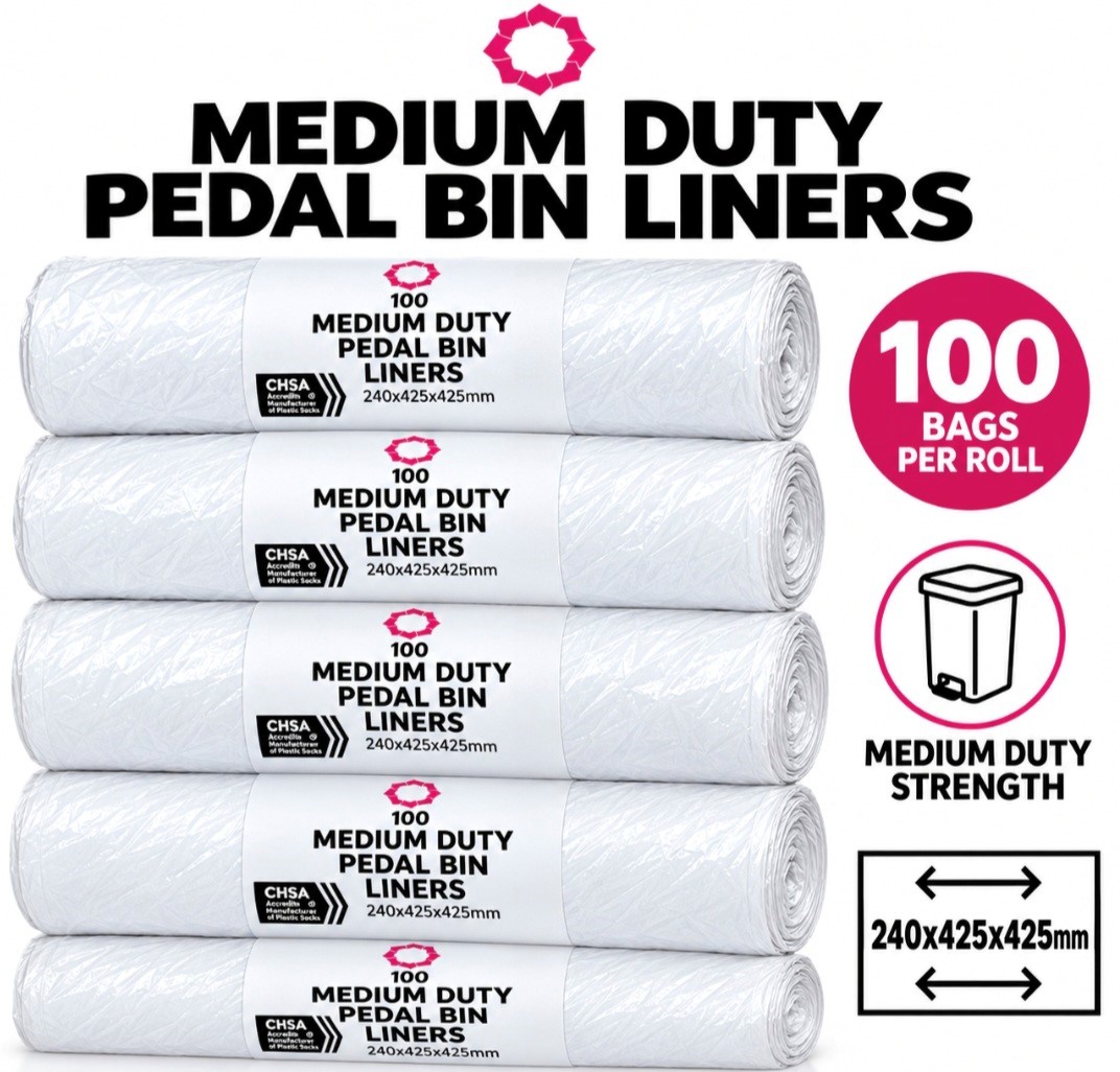 Pedal bin liners, 10 rolls of 100