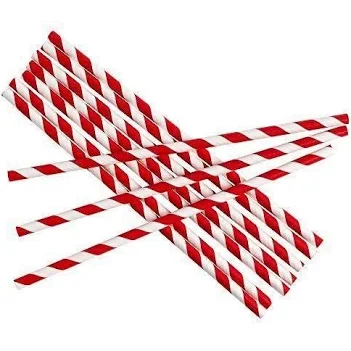 Red and white striped paper straws, 250 pack