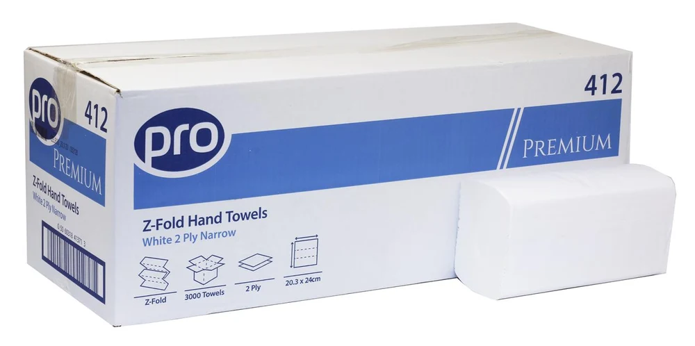 Z-fold trim white 2-ply hand towels — 3,000